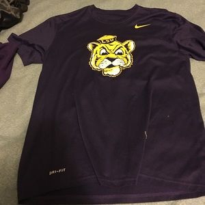LSU THROWBACK LOGO DRI-FIT TEE. SIZE LARGE